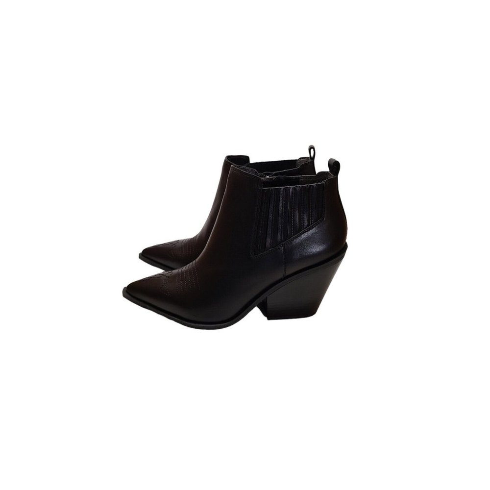 Franco Sarto Cavallarie Western Fashion Ankle Boot Black Womens Size 8.5